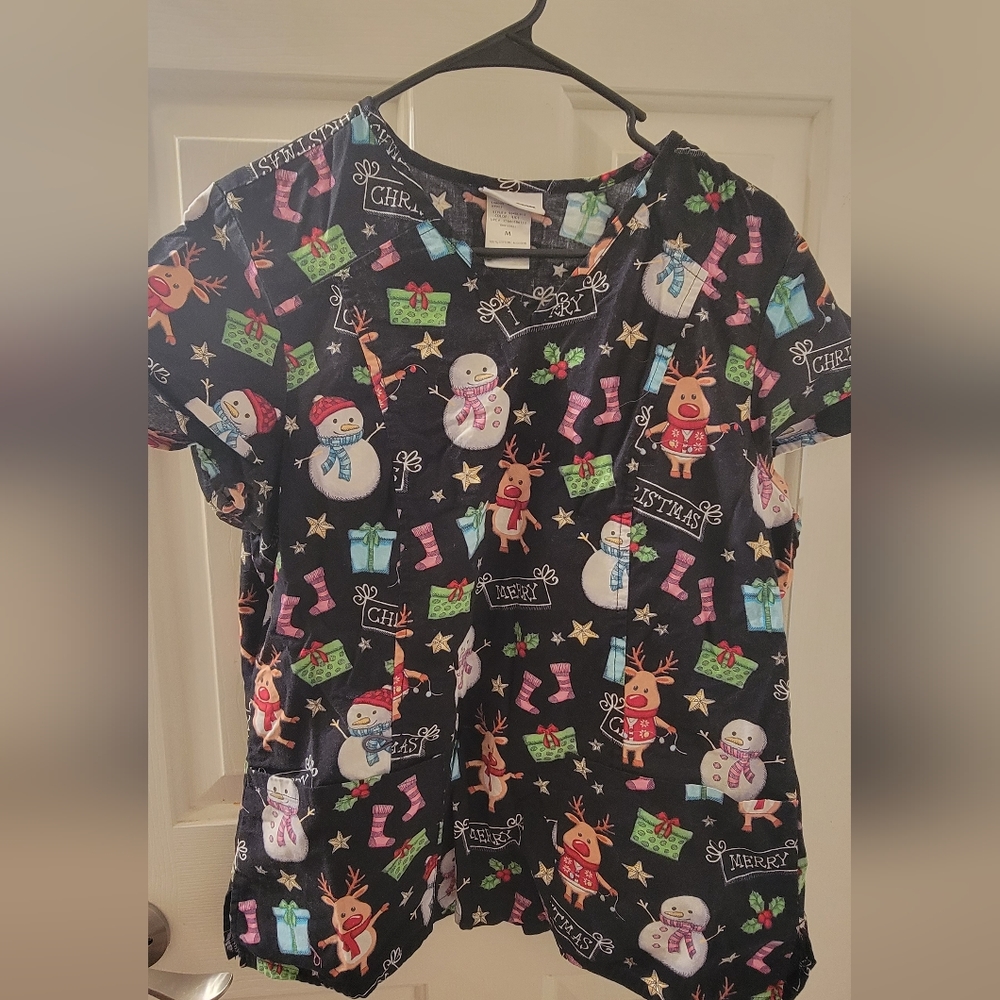Christmas Scrub Top
